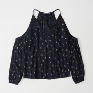 A&F Navy Blouse NWT
